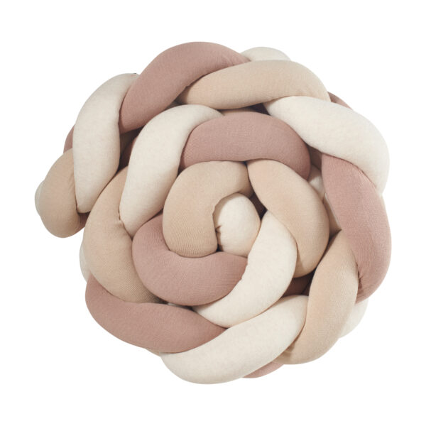 Bettschlange geflochten Trio Altrosa/Beige/Natur