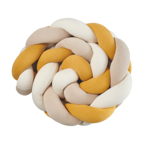 Bettschlange geflochten Trio Curry/Beige/Natur