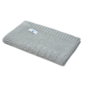 Babydecke mit Name Grau Geschenk Taufe Gebur