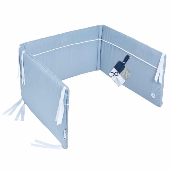 Baby Bettnestchen Blau-Grau