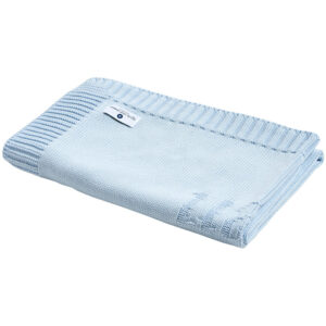 Babydecke mit Name Blau Geschenk Taufe Gebur