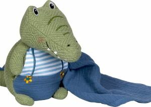 Kuscheltier mit Schnuffeltuch "Krokodil" Little Wonder (nachhaltig mit Recycling-Material und Baumwolle aus kontrolliert biologischem Anbau)