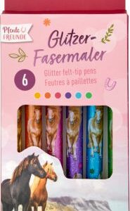 Glitzer-Fasermaler - Pferdefreunde