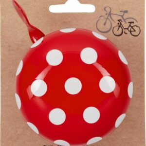 Große Fahrradklingel "Fröhliche Tupfen", rot mit weißen Punkten (Pimp my bike!)