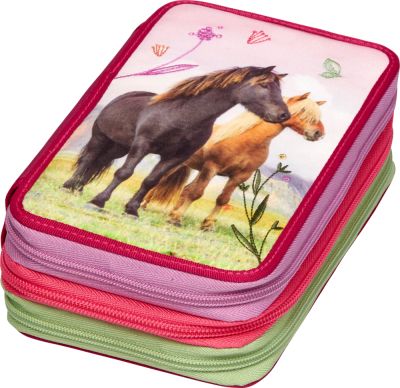 3-fach Federmäppchen Pferdefreunde