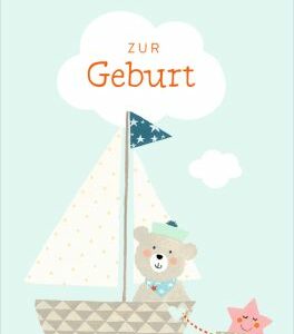Boot, Grußkarte Hallo Baby