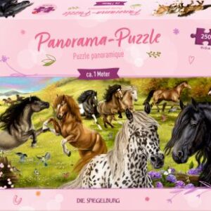 Panorama-Puzzle - Pferdefreunde (250 Teile)