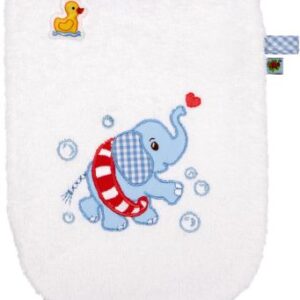 Waschhandschuh Elefant, hellblau - BabyGlück