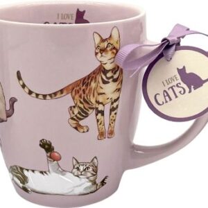 Porzellan-Tasse Katzen - I love cats & dogs