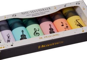 Mini-Textmarker (Set aus 6 Stück in Pastellfarben) - All about music