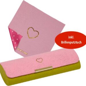 Brillenetui mit Putztuch - Herz