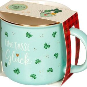 Porzellan-Tasse Glücksklee - Viel Glück