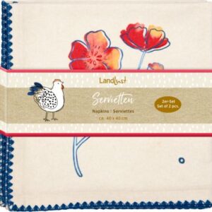 Stoff-Servietten "Blume" (2 Stück) - LandLust