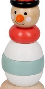 Schneemann, Holz-Stapelfigur - Winterzauber