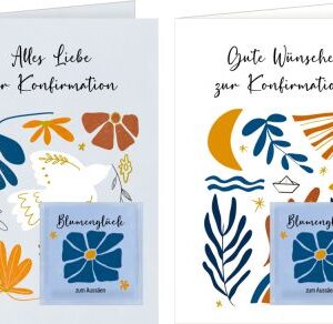 Grußkarte mit Blumensamen - Gute Wünsche zur Konfirmation / Alles Liebe zur Konfirmation