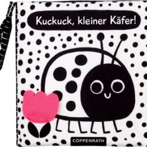 Babys kuschelweiches Kontrastbuch "Kuckuck kleiner Käfer!" (Stoffbuch)